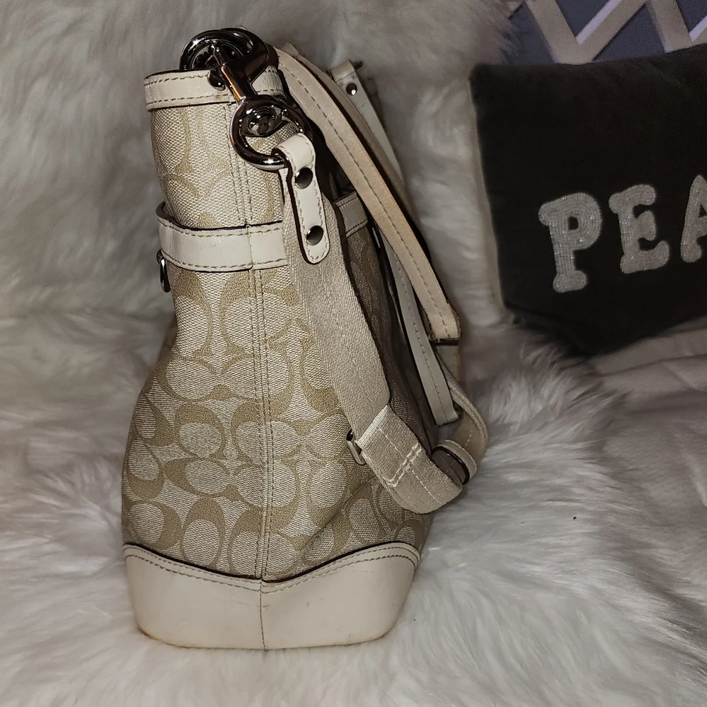 Coach Signature Heritage Stripe Voyager Tote Diaper Bag F14475